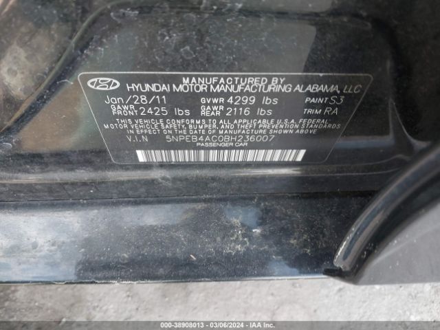 Photo 8 VIN: 5NPEB4AC0BH236007 - HYUNDAI SONATA 