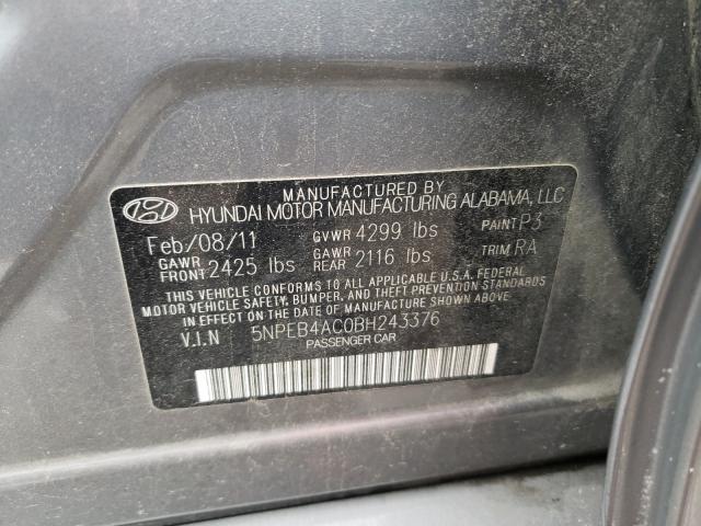 Photo 9 VIN: 5NPEB4AC0BH243376 - HYUNDAI SONATA GLS 