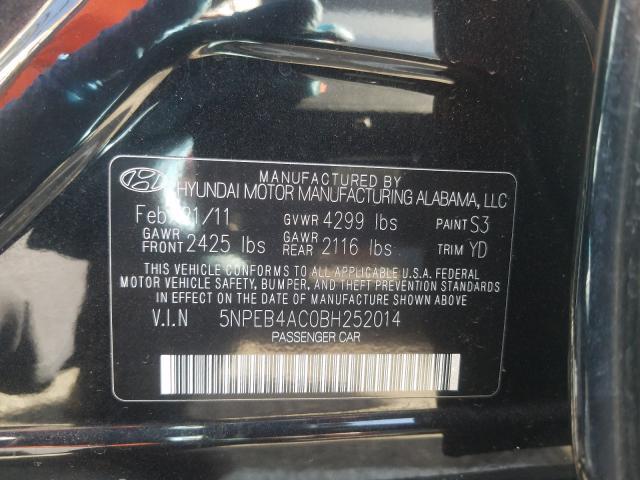 Photo 9 VIN: 5NPEB4AC0BH252014 - HYUNDAI SONATA GLS 