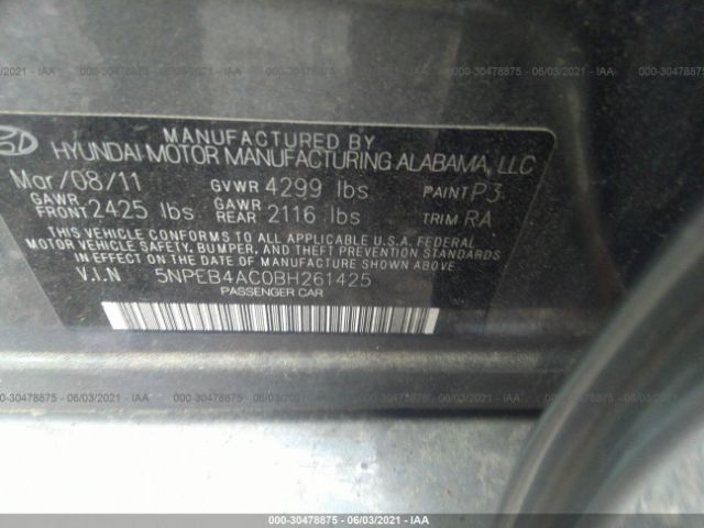 Photo 8 VIN: 5NPEB4AC0BH261425 - HYUNDAI SONATA 