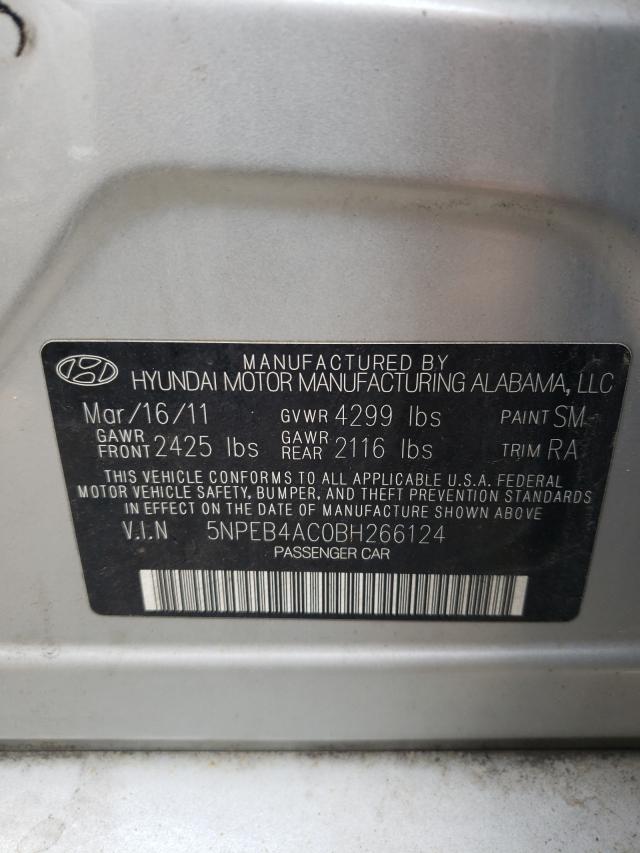 Photo 9 VIN: 5NPEB4AC0BH266124 - HYUNDAI SONATA GLS 