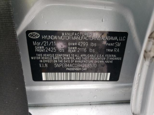 Photo 11 VIN: 5NPEB4AC0BH268570 - HYUNDAI SONATA GLS 