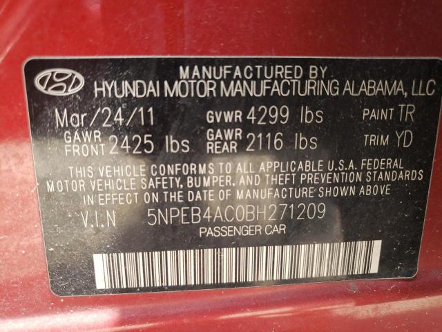 Photo 12 VIN: 5NPEB4AC0BH271209 - HYUNDAI SONATA GLS 