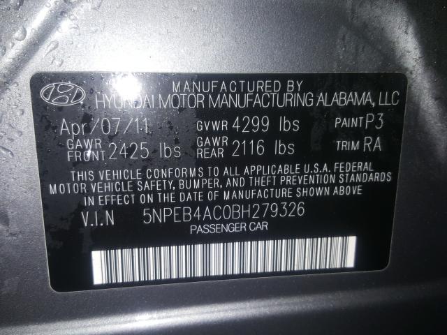 Photo 9 VIN: 5NPEB4AC0BH279326 - HYUNDAI SONATA GLS 