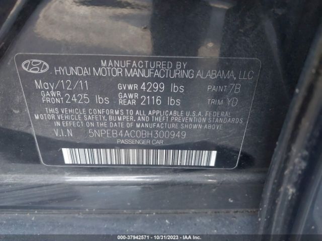 Photo 8 VIN: 5NPEB4AC0BH300949 - HYUNDAI SONATA 