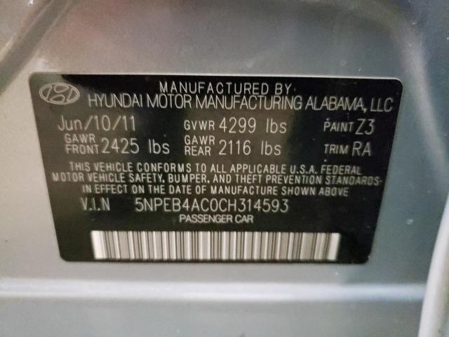 Photo 11 VIN: 5NPEB4AC0CH314593 - HYUNDAI SONATA GLS 