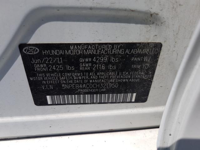 Photo 9 VIN: 5NPEB4AC0CH321950 - HYUNDAI SONATA GLS 