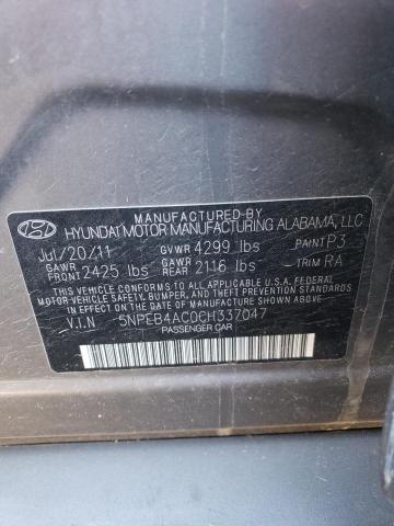 Photo 12 VIN: 5NPEB4AC0CH337047 - HYUNDAI SONATA 