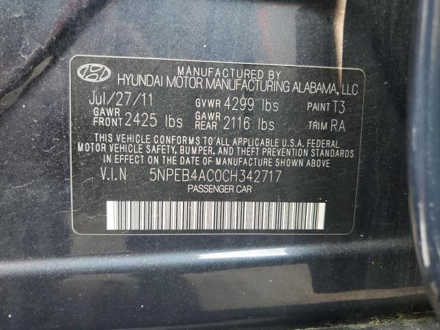 Photo 11 VIN: 5NPEB4AC0CH342717 - HYUNDAI SONATA GLS 