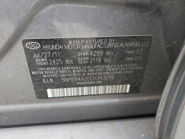 Photo 9 VIN: 5NPEB4AC0CH343298 - HYUNDAI SONATA GLS 