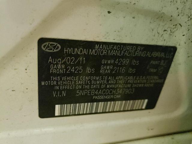 Photo 11 VIN: 5NPEB4AC0CH347903 - HYUNDAI SONATA GLS 