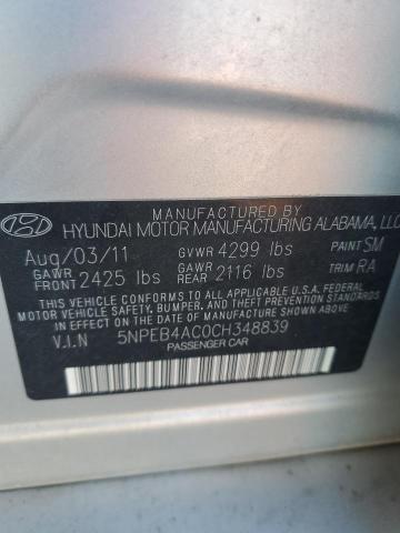 Photo 9 VIN: 5NPEB4AC0CH348839 - HYUNDAI SONATA GLS 