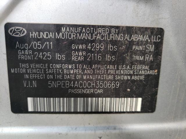 Photo 11 VIN: 5NPEB4AC0CH350669 - HYUNDAI SONATA GLS 