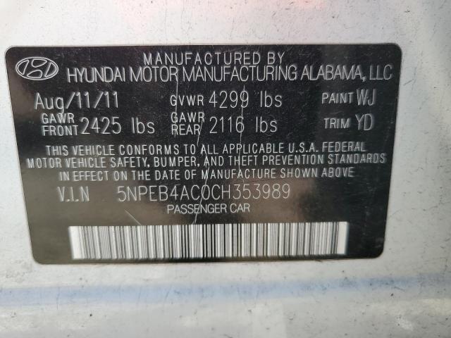 Photo 11 VIN: 5NPEB4AC0CH353989 - HYUNDAI SONATA 