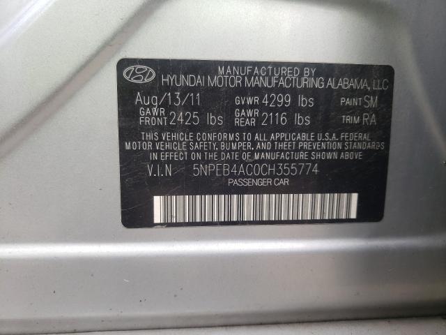 Photo 9 VIN: 5NPEB4AC0CH355774 - HYUNDAI SONATA GLS 