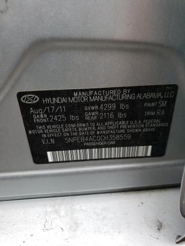 Photo 9 VIN: 5NPEB4AC0CH358559 - HYUNDAI SONATA GLS 