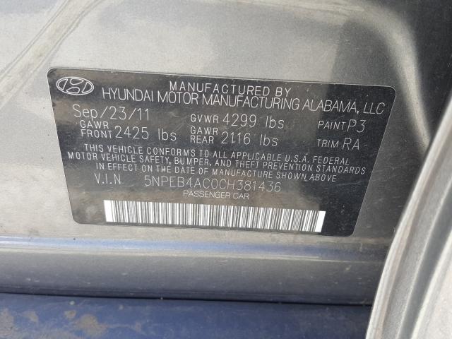 Photo 9 VIN: 5NPEB4AC0CH381436 - HYUNDAI SONATA GLS 