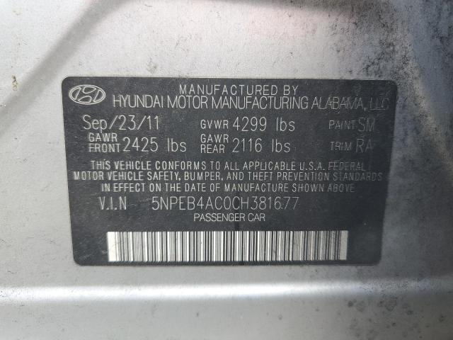 Photo 11 VIN: 5NPEB4AC0CH381677 - HYUNDAI SONATA GLS 