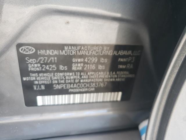 Photo 9 VIN: 5NPEB4AC0CH383767 - HYUNDAI SONATA GLS 