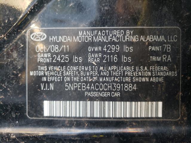 Photo 9 VIN: 5NPEB4AC0CH391884 - HYUNDAI SONATA GLS 