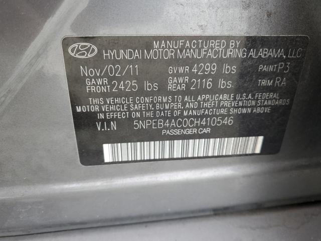 Photo 11 VIN: 5NPEB4AC0CH410546 - HYUNDAI SONATA GLS 