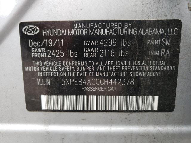 Photo 9 VIN: 5NPEB4AC0CH442378 - HYUNDAI SONATA GLS 