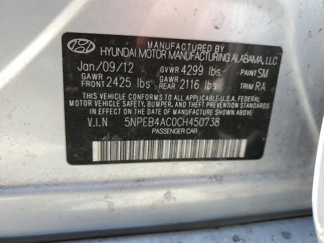 Photo 11 VIN: 5NPEB4AC0CH450738 - HYUNDAI SONATA GLS 