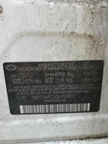 Photo 11 VIN: 5NPEB4AC0CH453607 - HYUNDAI SONATA 