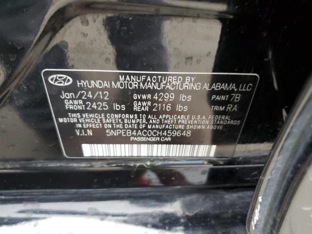 Photo 11 VIN: 5NPEB4AC0CH459648 - HYUNDAI SONATA GLS 