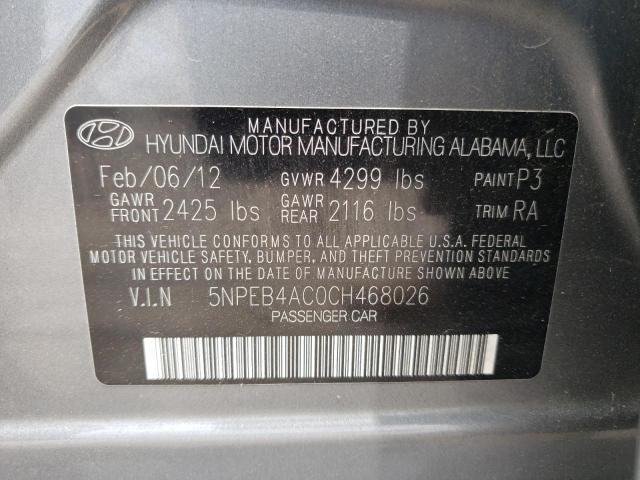 Photo 9 VIN: 5NPEB4AC0CH468026 - HYUNDAI SONATA GLS 