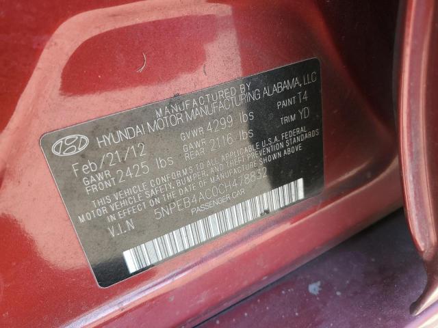 Photo 11 VIN: 5NPEB4AC0CH478832 - HYUNDAI SONATA GLS 