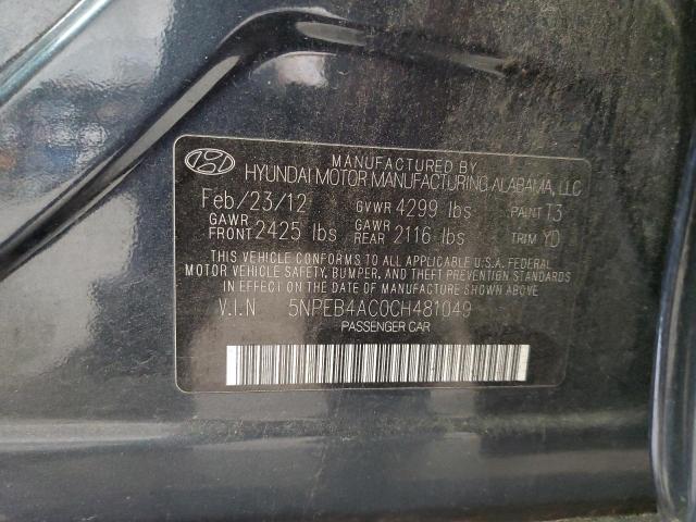 Photo 11 VIN: 5NPEB4AC0CH481049 - HYUNDAI SONATA GLS 