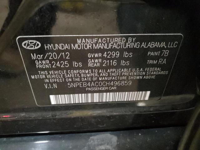 Photo 11 VIN: 5NPEB4AC0CH496859 - HYUNDAI SONATA 