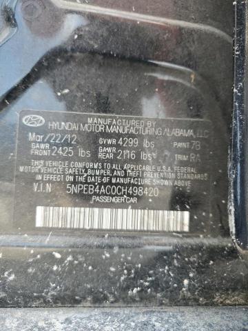 Photo 12 VIN: 5NPEB4AC0CH498420 - HYUNDAI SONATA 