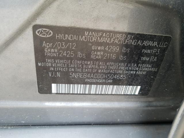 Photo 9 VIN: 5NPEB4AC0DH504685 - HYUNDAI SONATA GLS 