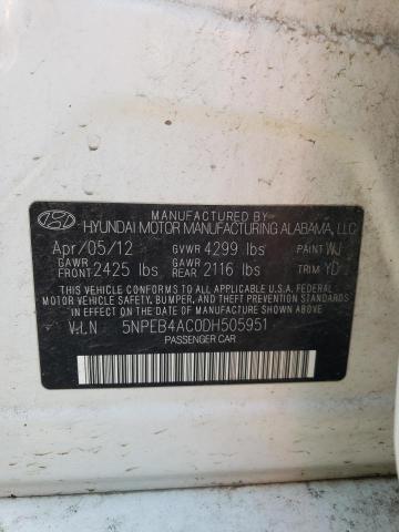 Photo 11 VIN: 5NPEB4AC0DH505951 - HYUNDAI SONATA 