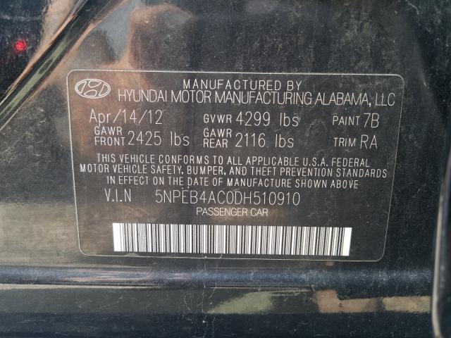 Photo 9 VIN: 5NPEB4AC0DH510910 - HYUNDAI SONATA GLS 