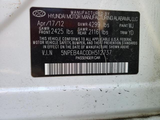 Photo 11 VIN: 5NPEB4AC0DH512737 - HYUNDAI SONATA GLS 