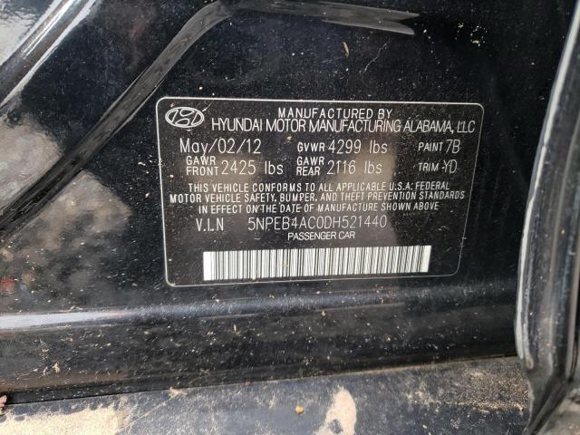 Photo 11 VIN: 5NPEB4AC0DH521440 - HYUNDAI SONATA GLS 