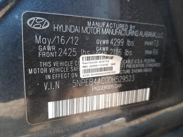 Photo 9 VIN: 5NPEB4AC0DH529523 - HYUNDAI SONATA GLS 