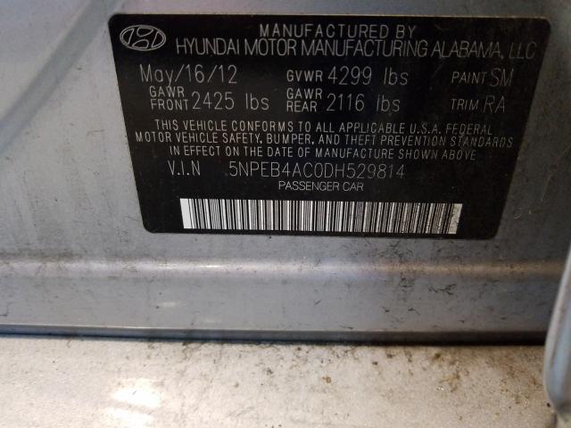 Photo 9 VIN: 5NPEB4AC0DH529814 - HYUNDAI SONATA GLS 