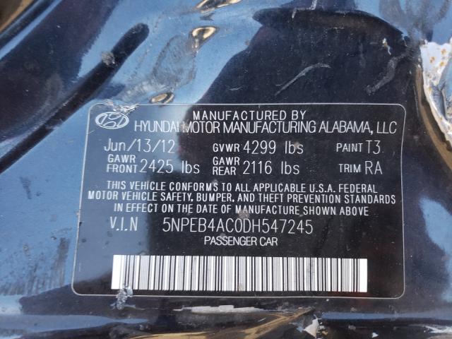 Photo 9 VIN: 5NPEB4AC0DH547245 - HYUNDAI SONATA GLS 