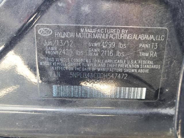 Photo 11 VIN: 5NPEB4AC0DH547472 - HYUNDAI SONATA GLS 