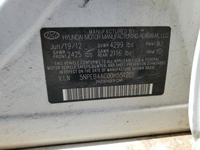 Photo 11 VIN: 5NPEB4AC0DH551201 - HYUNDAI SONATA GLS 