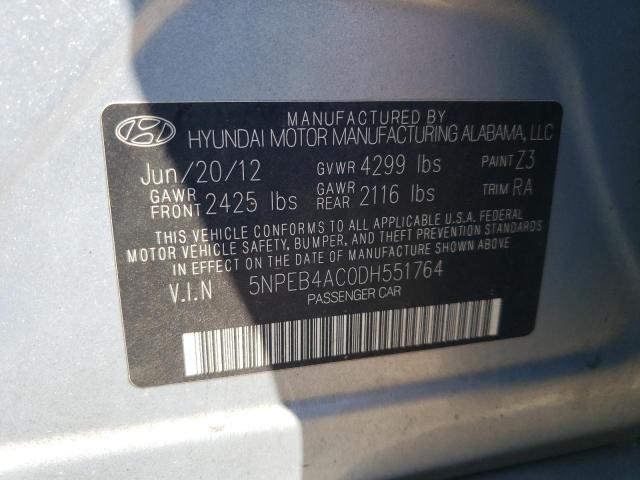 Photo 12 VIN: 5NPEB4AC0DH551764 - HYUNDAI SONATA GLS 