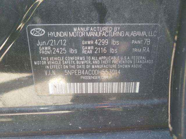 Photo 9 VIN: 5NPEB4AC0DH553014 - HYUNDAI SONATA GLS 