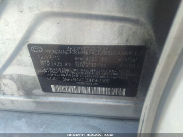 Photo 8 VIN: 5NPEB4AC0DH563509 - HYUNDAI SONATA 