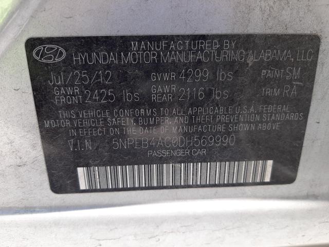 Photo 9 VIN: 5NPEB4AC0DH569990 - HYUNDAI SONATA GLS 