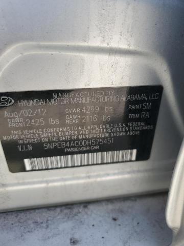 Photo 11 VIN: 5NPEB4AC0DH575451 - HYUNDAI SONATA 