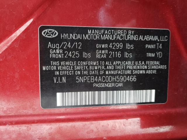 Photo 9 VIN: 5NPEB4AC0DH590466 - HYUNDAI SONATA GLS 